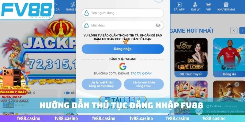 Hướng dẫn thủ tục đăng nhập FV88